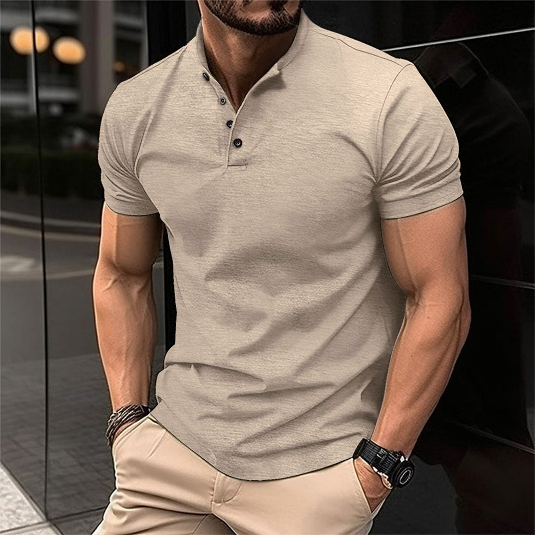 Kortemouwenshirt Met Opstaande Kraag | Navando