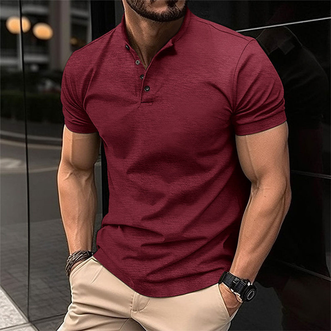 Kortemouwenshirt Met Opstaande Kraag | Navando