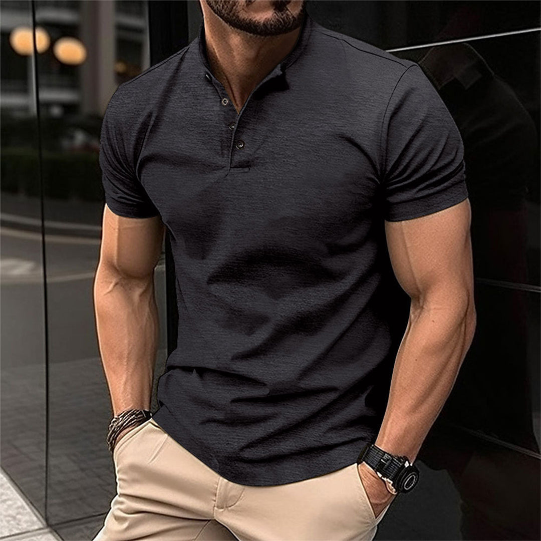 Kortemouwenshirt Met Opstaande Kraag | Navando