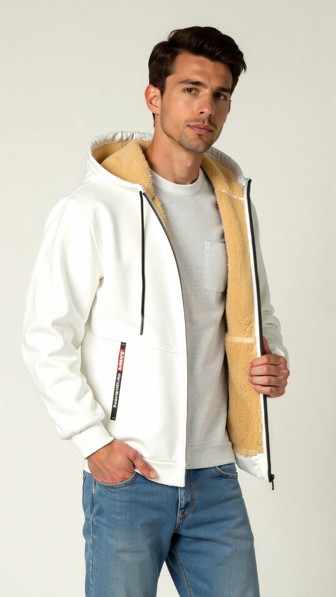 Kristoffer | Gevoerde zwarte hoodie met losse pasvorm 2