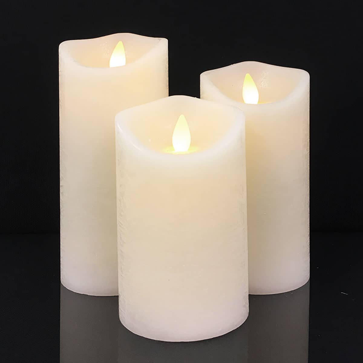 LED bloklampen | Set van 3 met 3D-vlam en afstandsbediening 9