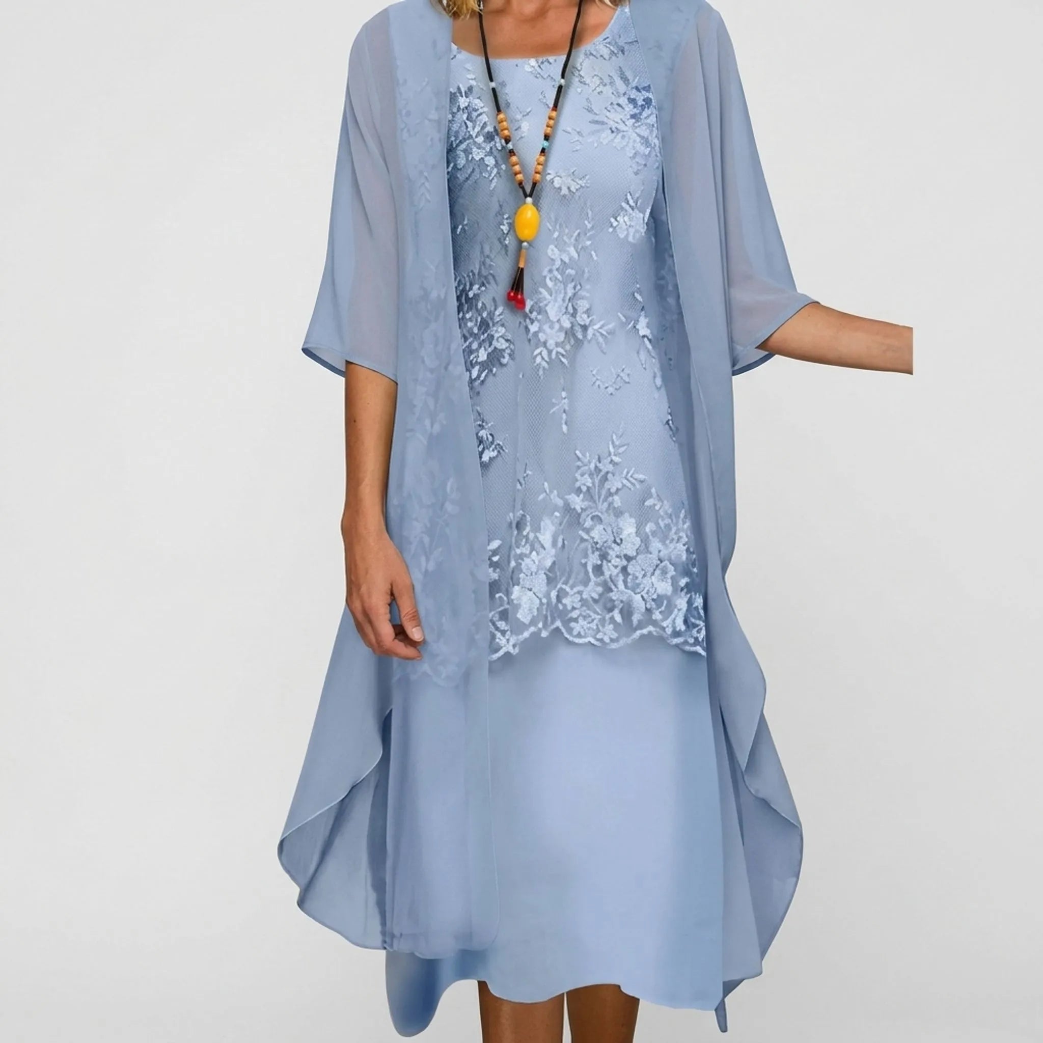 Laagjesjurk Met Halflange Mouwen | Navando 