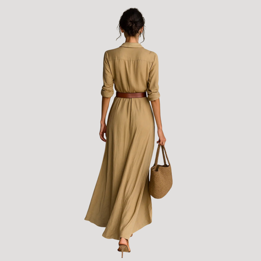 Lange Blousejurk Met Kraag | Navando 