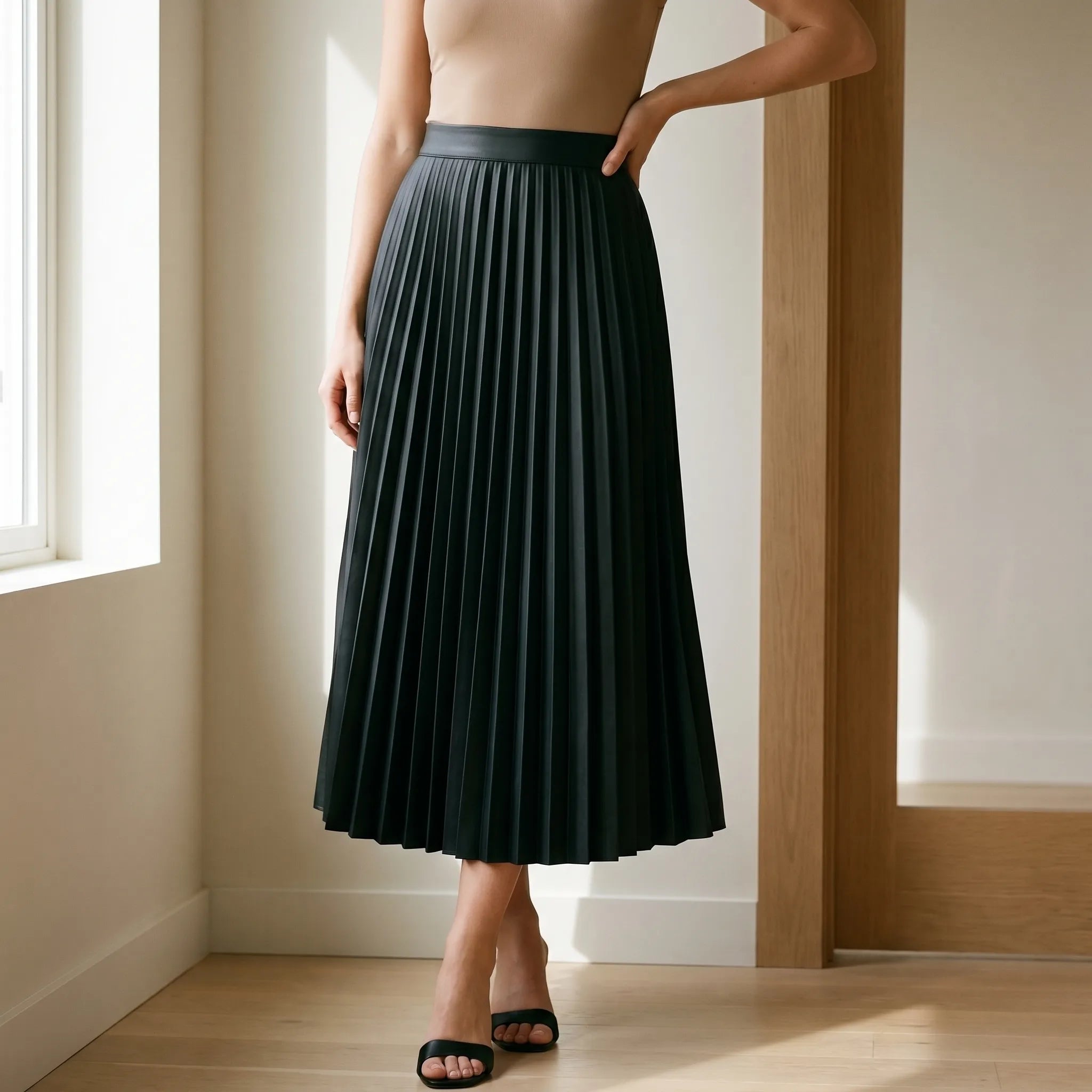 Lange Geplooide Midirok | Navando 