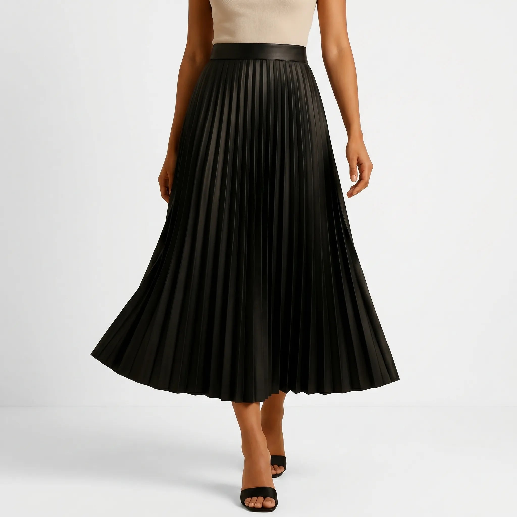 Lange Geplooide Midirok | Navando 