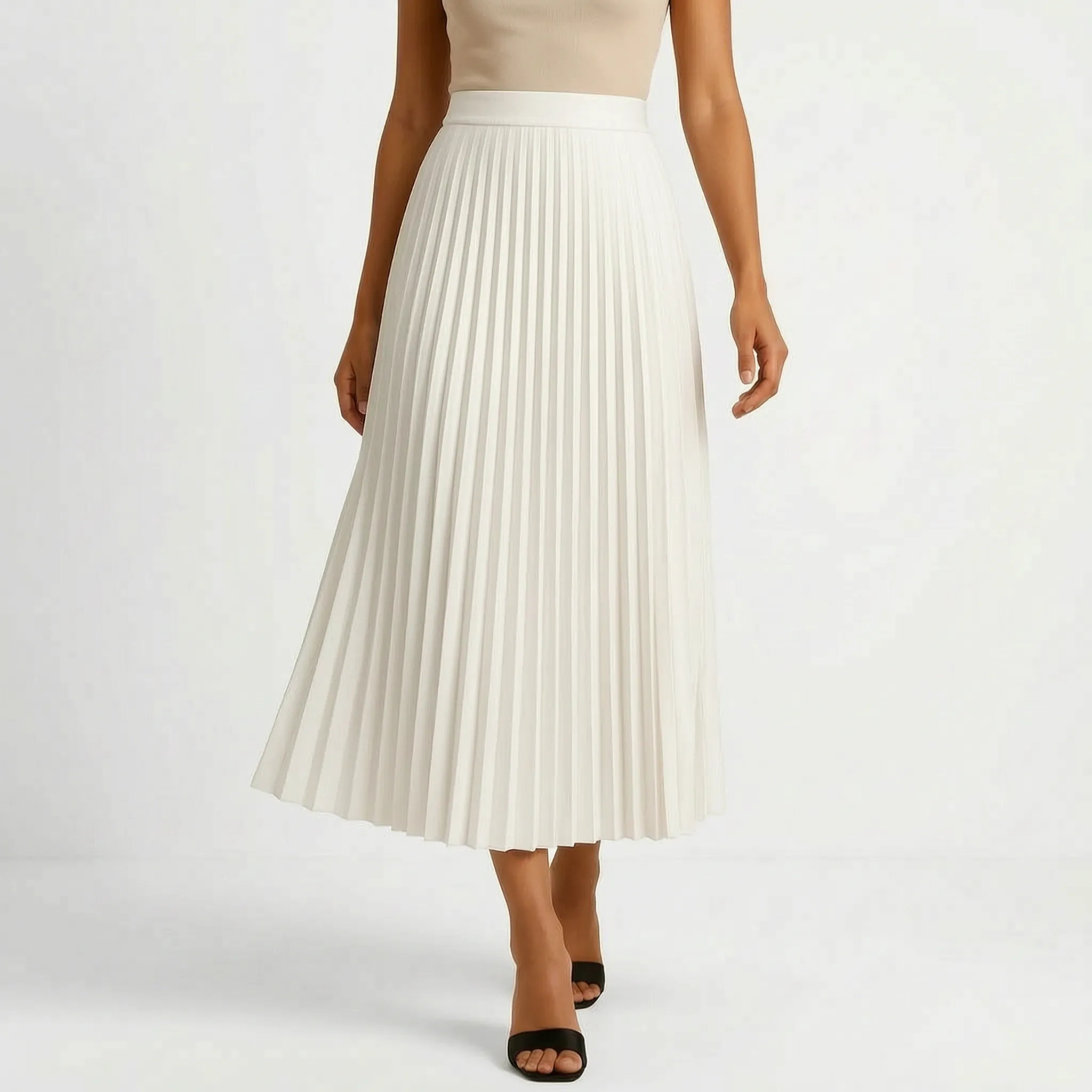 Lange Geplooide Midirok | Navando 