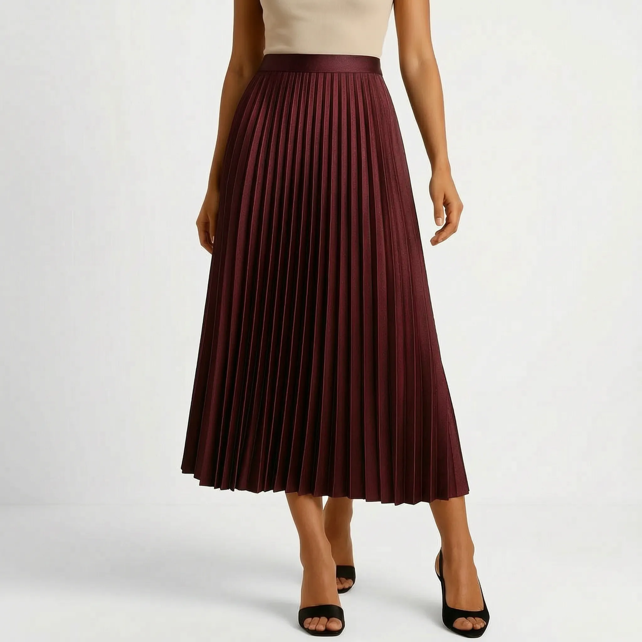 Lange Geplooide Midirok | Navando 