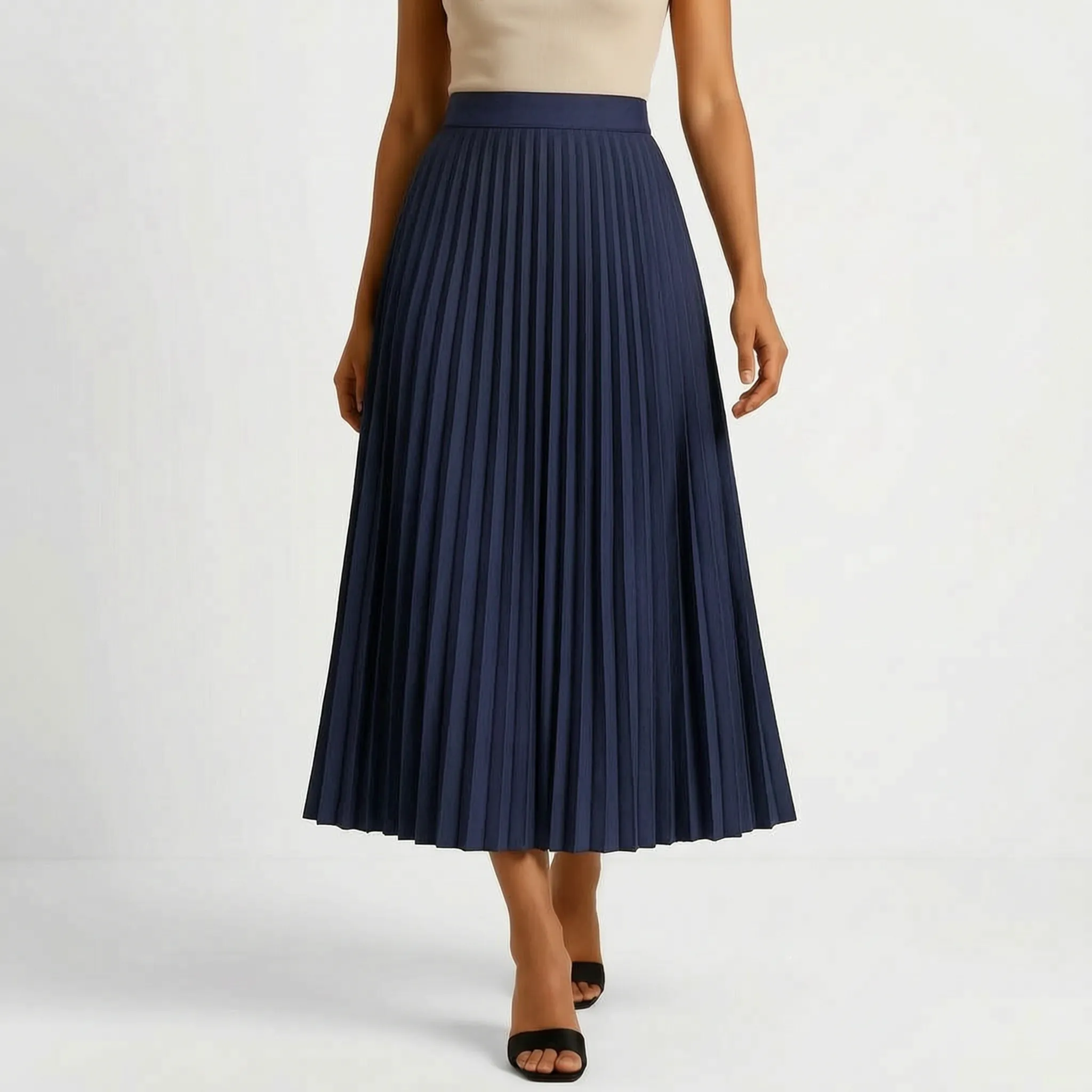 Lange Geplooide Midirok | Navando 