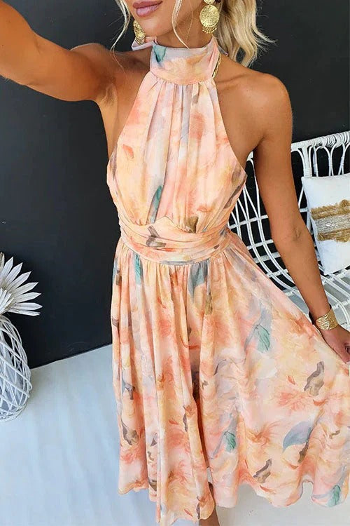 Lange Halterjurk Met Print | Navando 