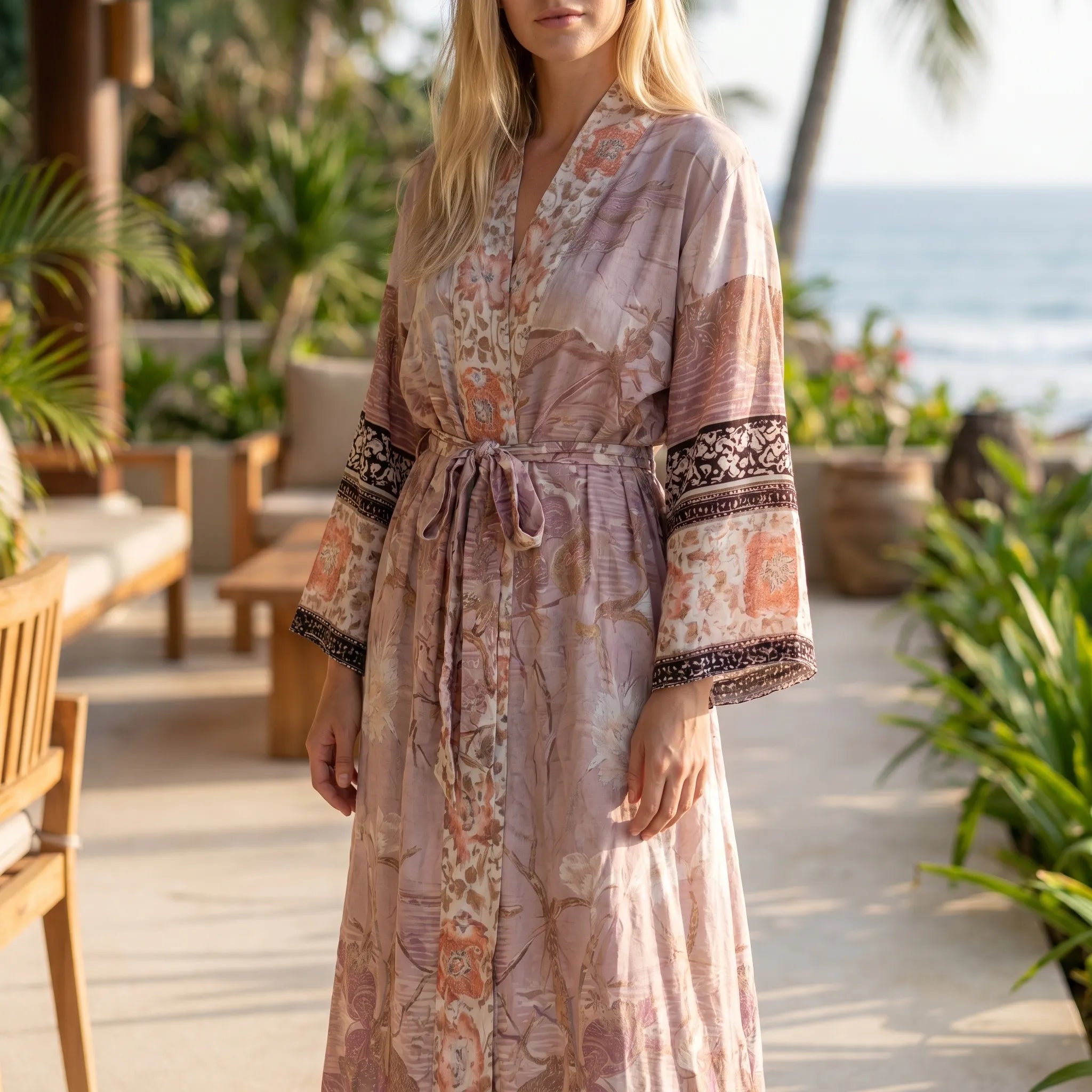 Lange Kimono Met Bloemenprint | Navando 