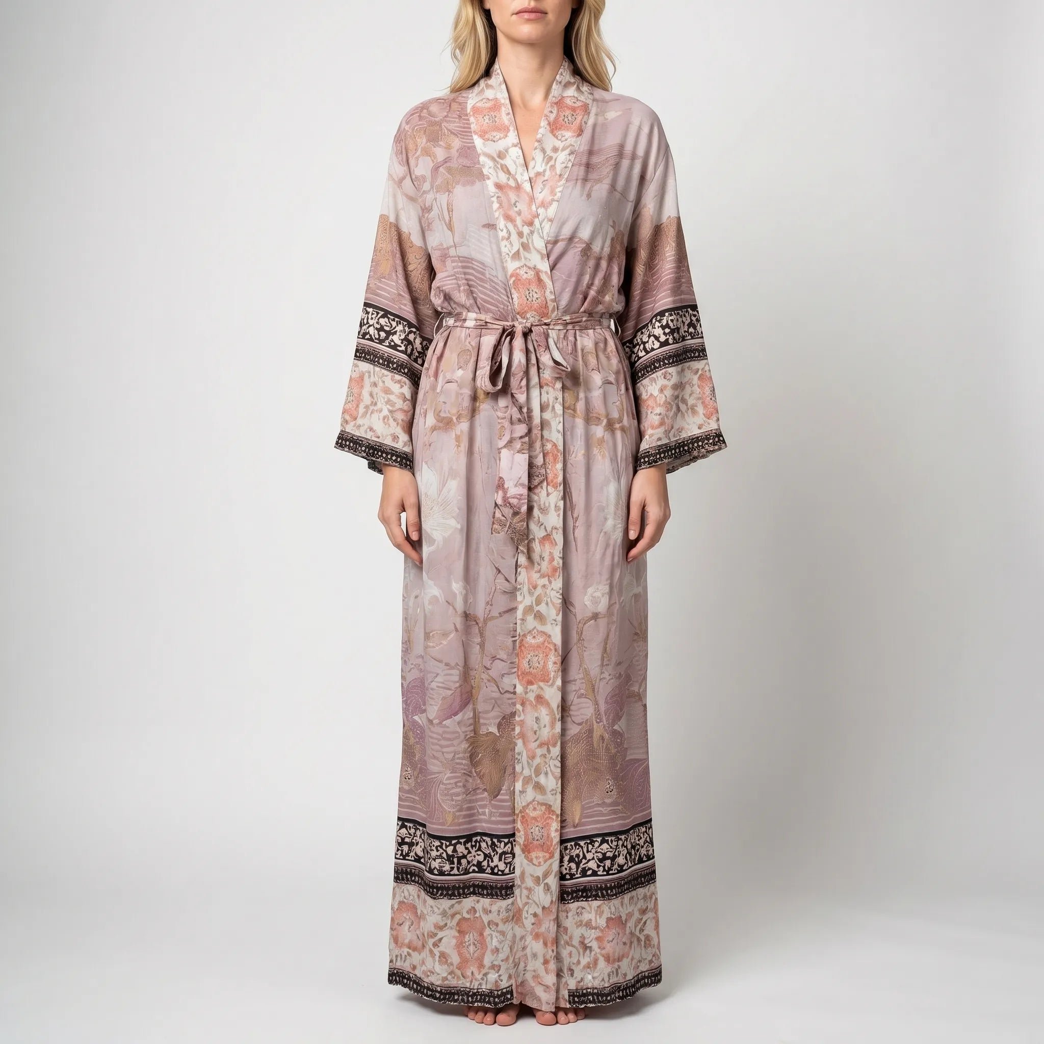 Lange Kimono Met Bloemenprint | Navando 