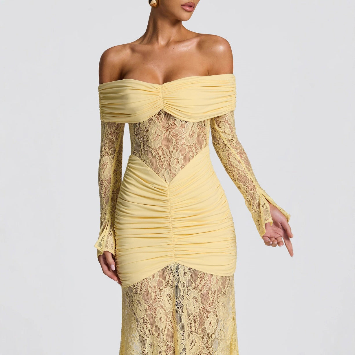 Lange Off-Shoulder Jurk | Navando