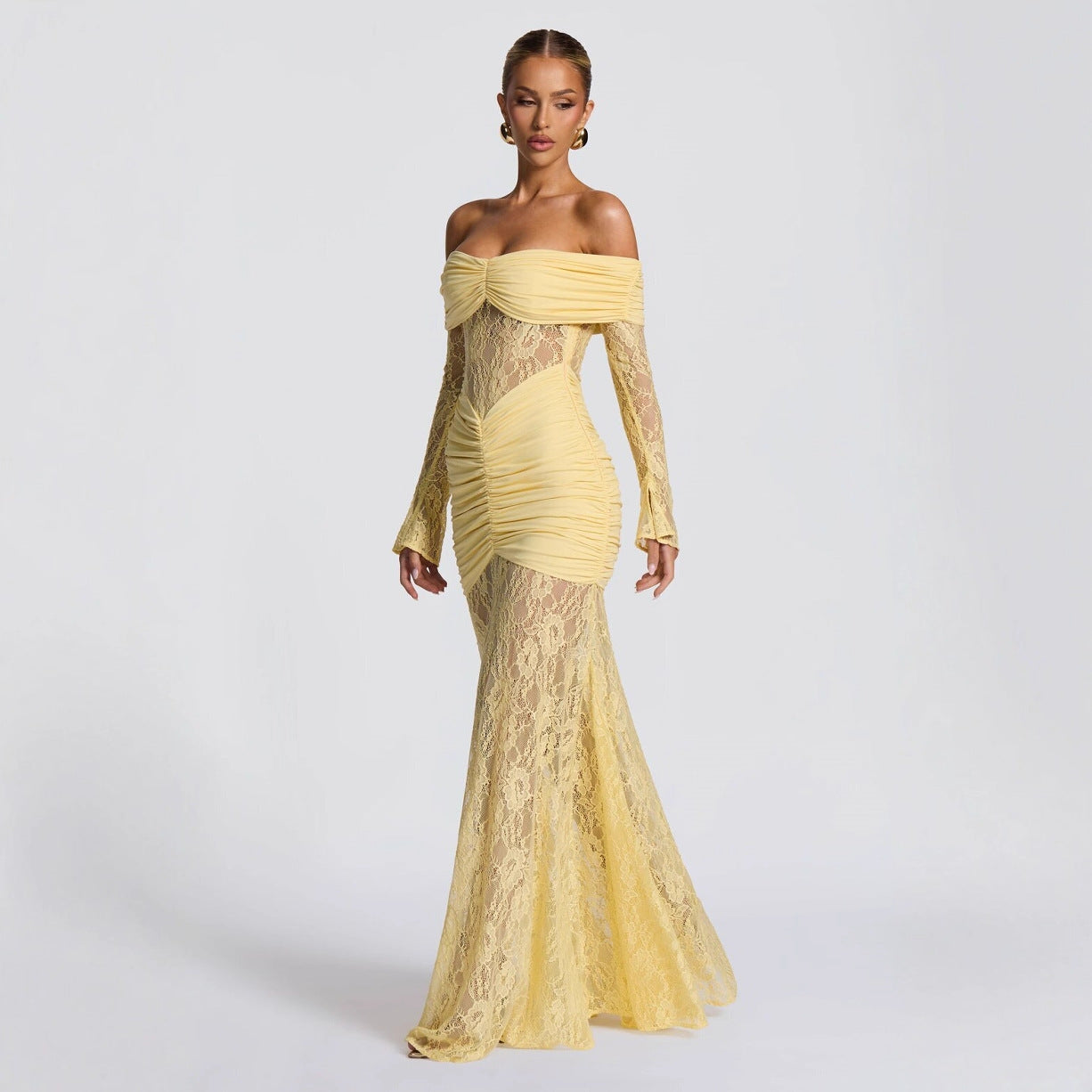 Lange Off-Shoulder Jurk | Navando