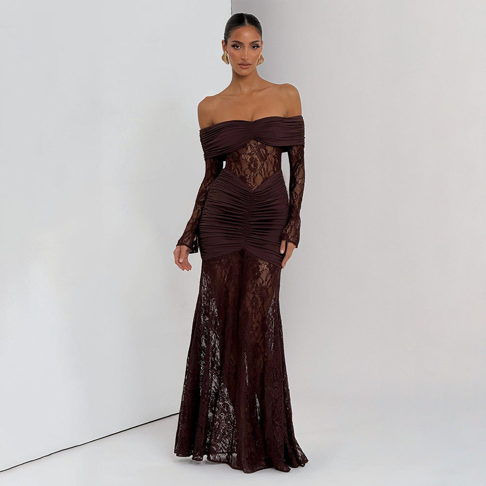 Lange Off-Shoulder Jurk | Navando