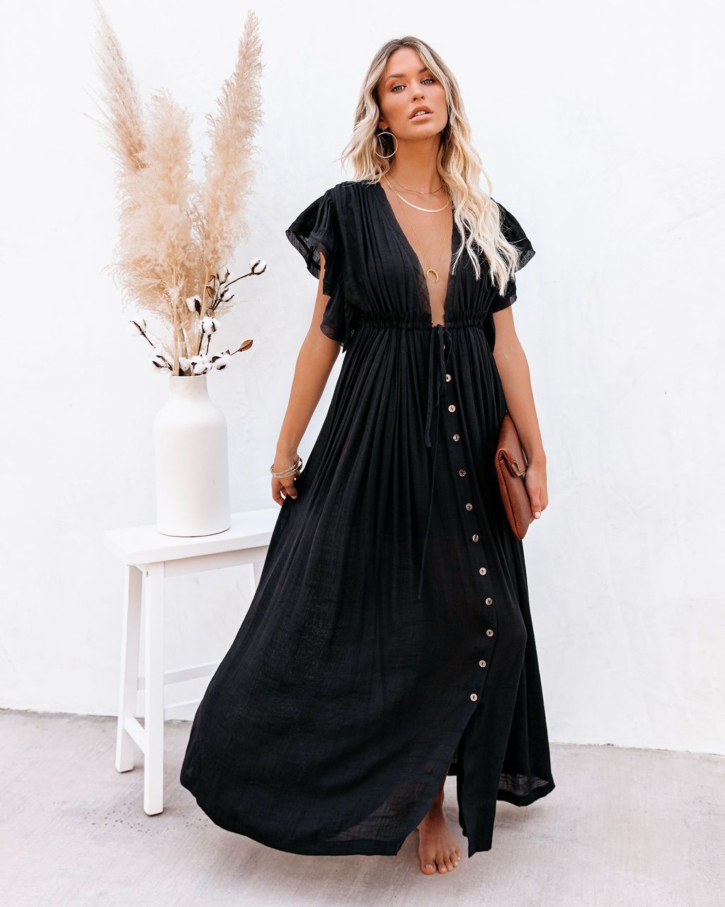 Lange Ruimvallende Boho Strandjurk Voor Dames | Navando 