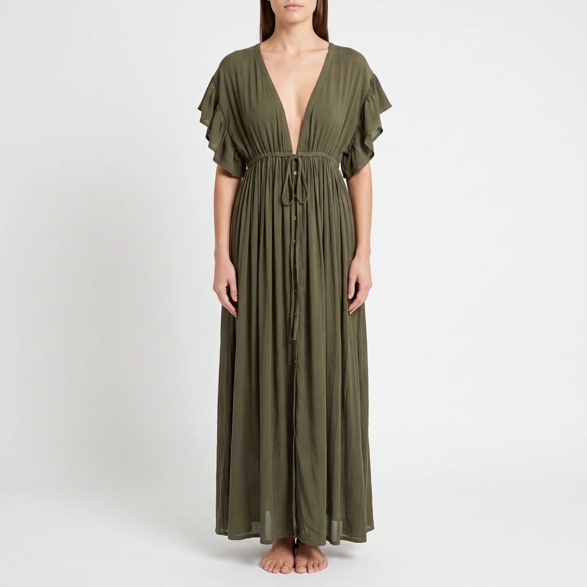 Lange Ruimvallende Boho Strandjurk Voor Dames | Navando 