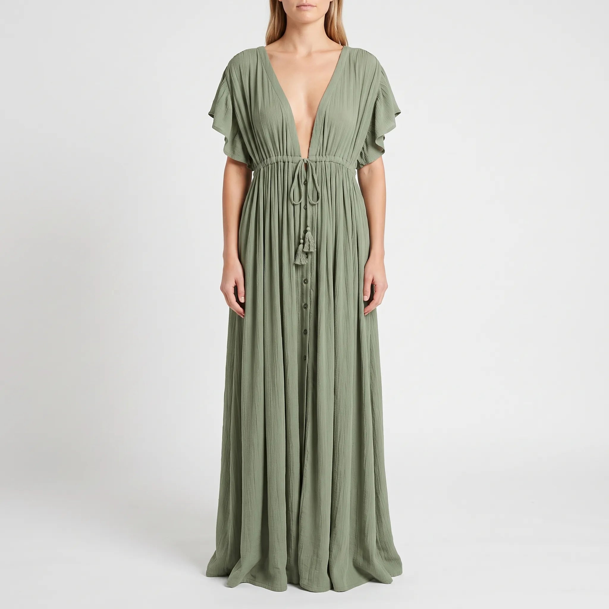 Lange Ruimvallende Boho Strandjurk Voor Dames | Navando 