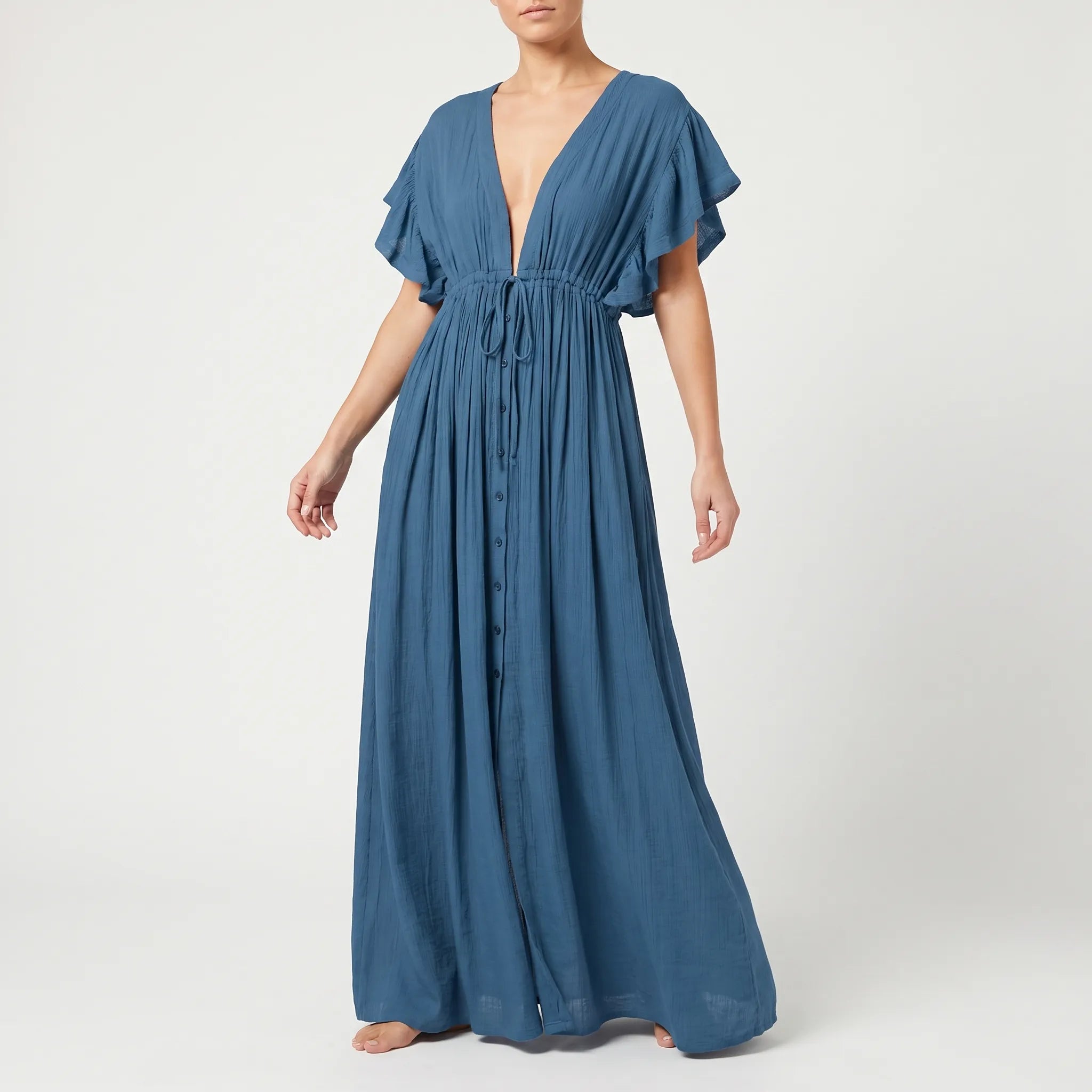 Lange Ruimvallende Boho Strandjurk Voor Dames | Navando 