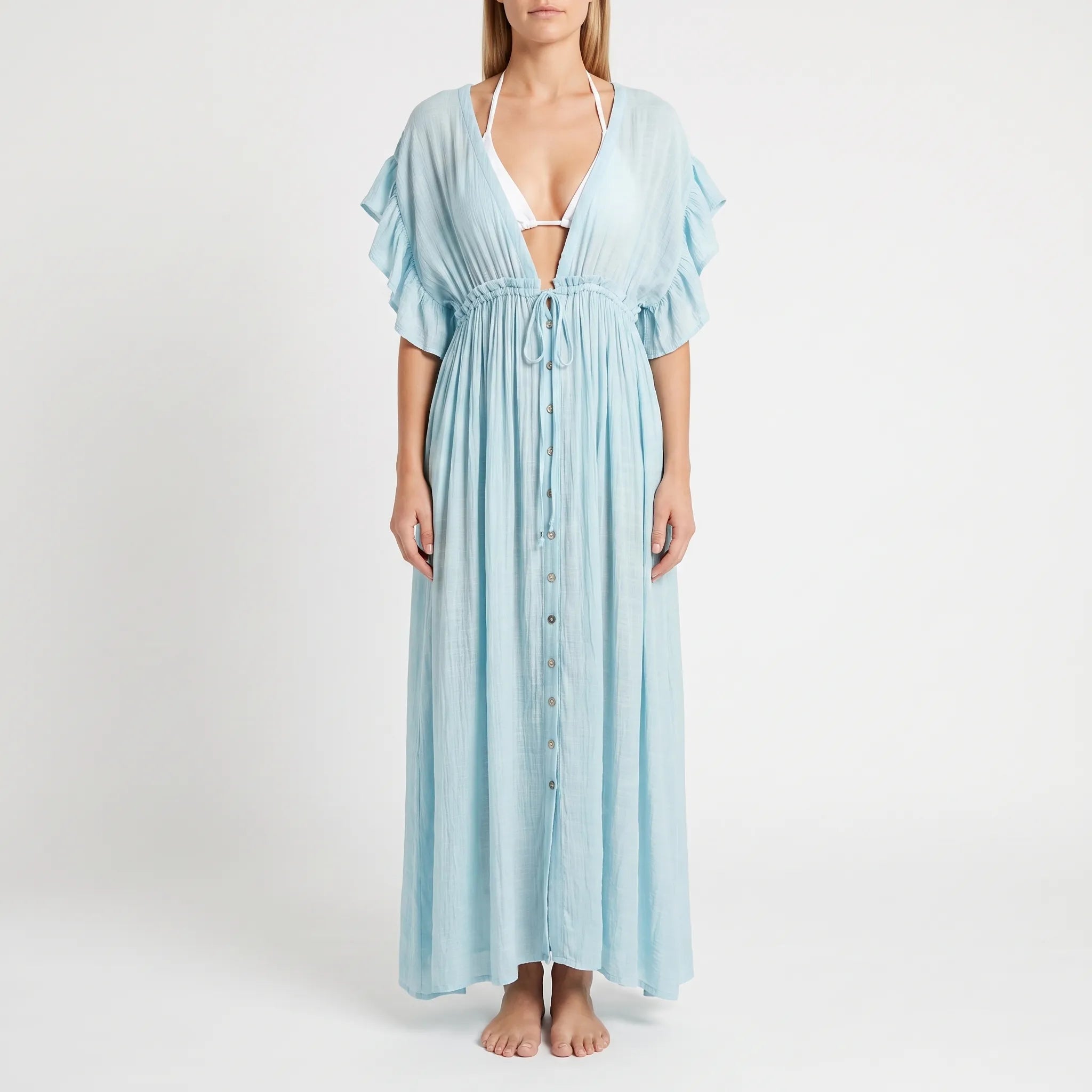 Lange Ruimvallende Boho Strandjurk Voor Dames | Navando 