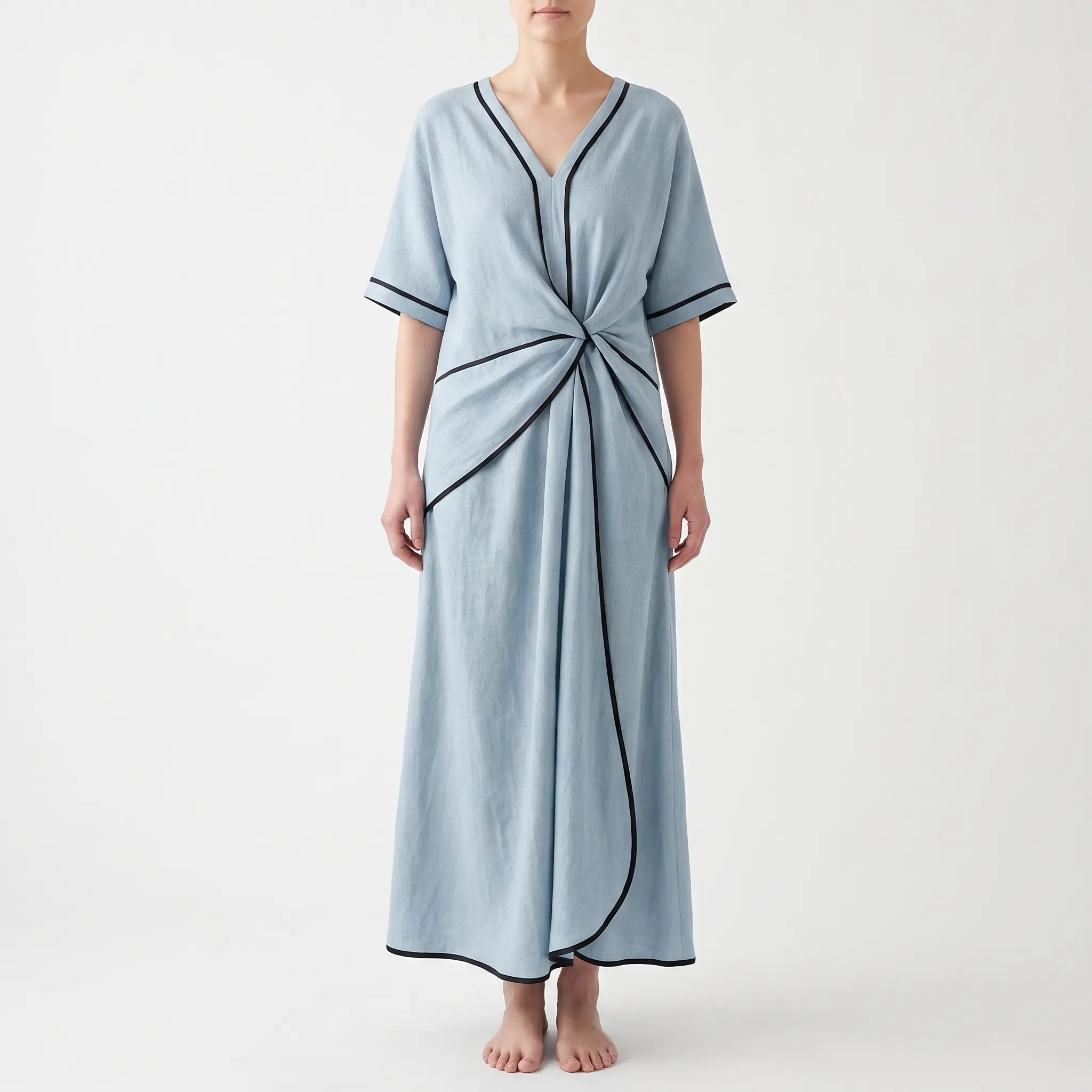 Lange Zomerjurk Met Gedrapeerd Detail | Navando 