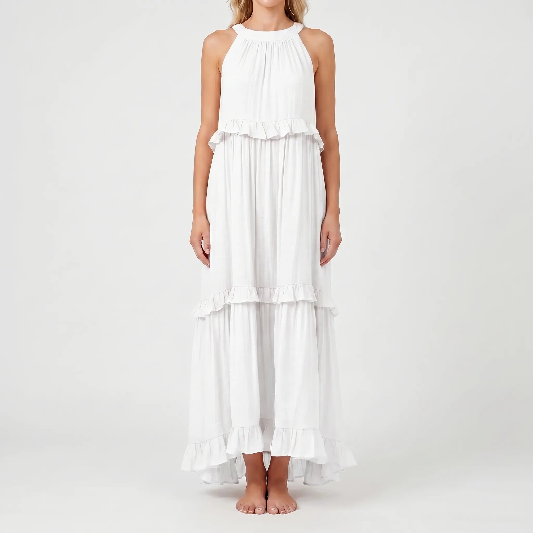 Lange Zomerjurk Met Ruches | Navando 