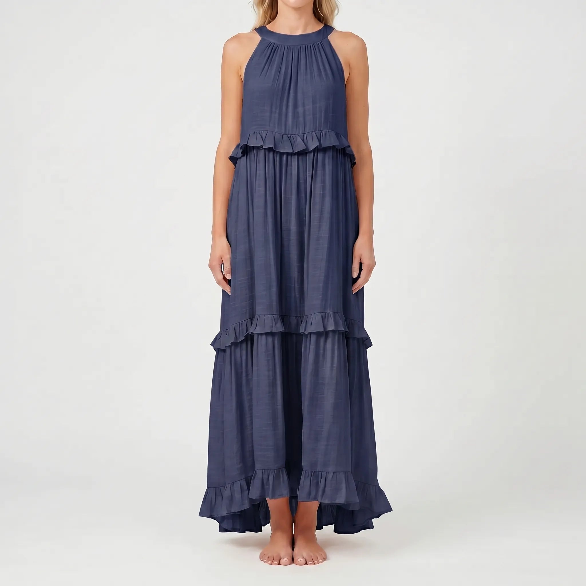 Lange Zomerjurk Met Ruches | Navando 