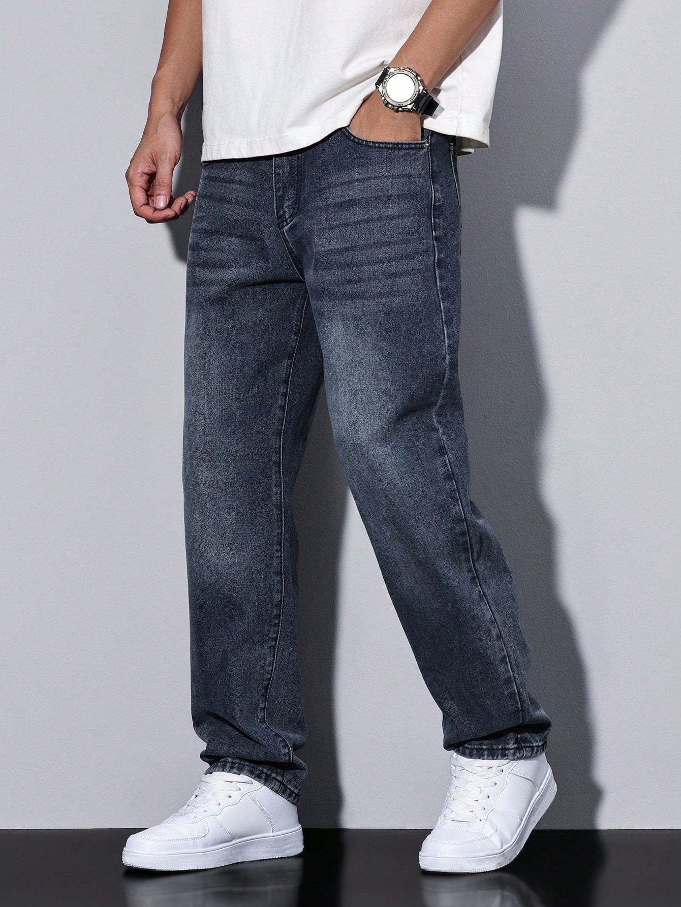 Lars | Gewassen jeans met rechte pijpen 4