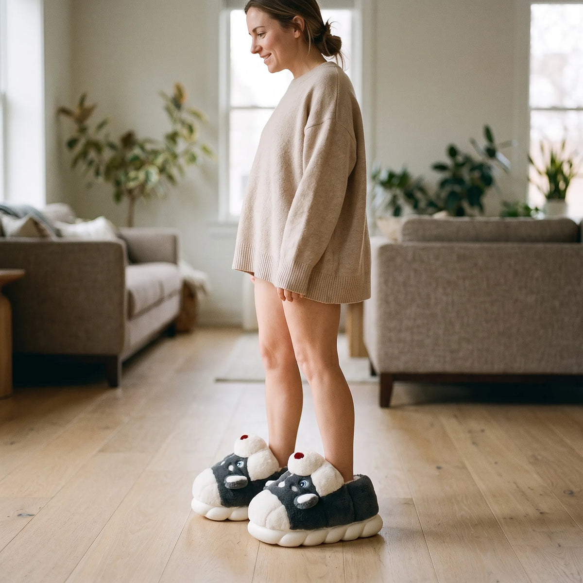 Laure | Zachte Pantoffels Met Speels Hondendesign