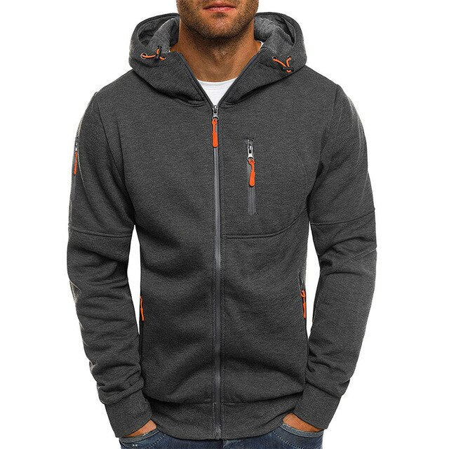Roland - Sweat à Capuche Sportif avec Fermeture Éclair pour Homme