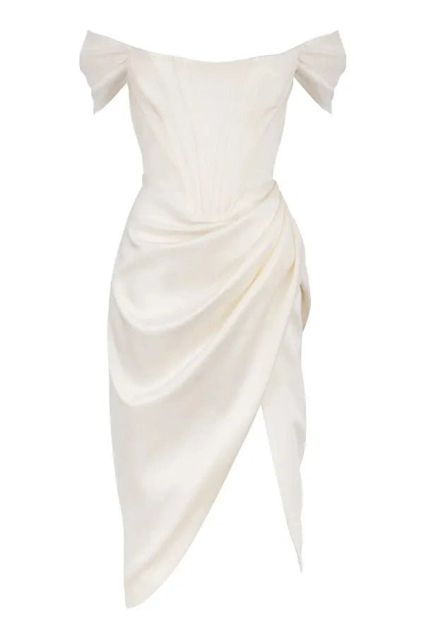 Lexana | Asymmetrische corset jurk met satijnen afwerking 3