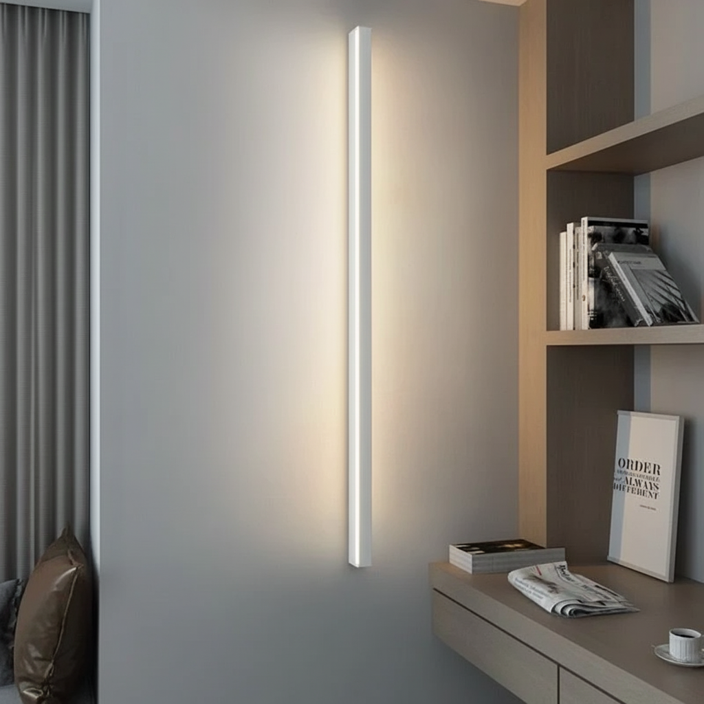 Linéair | Dimbare LED-wandlamp in geometrische vorm van matzwart metaal 9