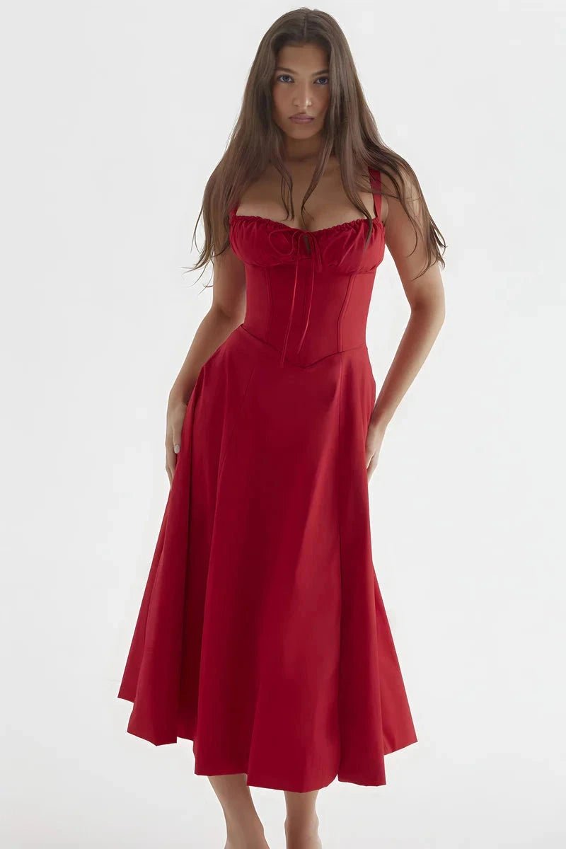 Linsay | Bustier bloemenprint zomerjurk van stretchkatoen 3