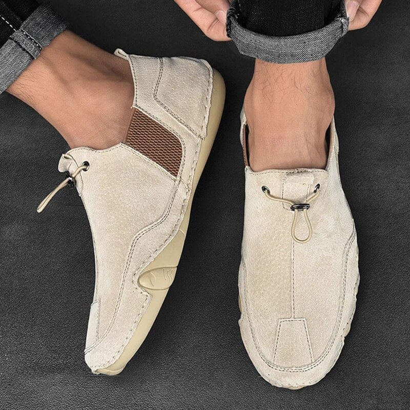 Lorenzo | Hoogwaardig leer slip-ons met elastische vetersluiting 0