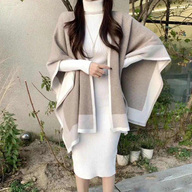 Florence - Gebreide Midi Jurk met Hoge Hals voor Dames