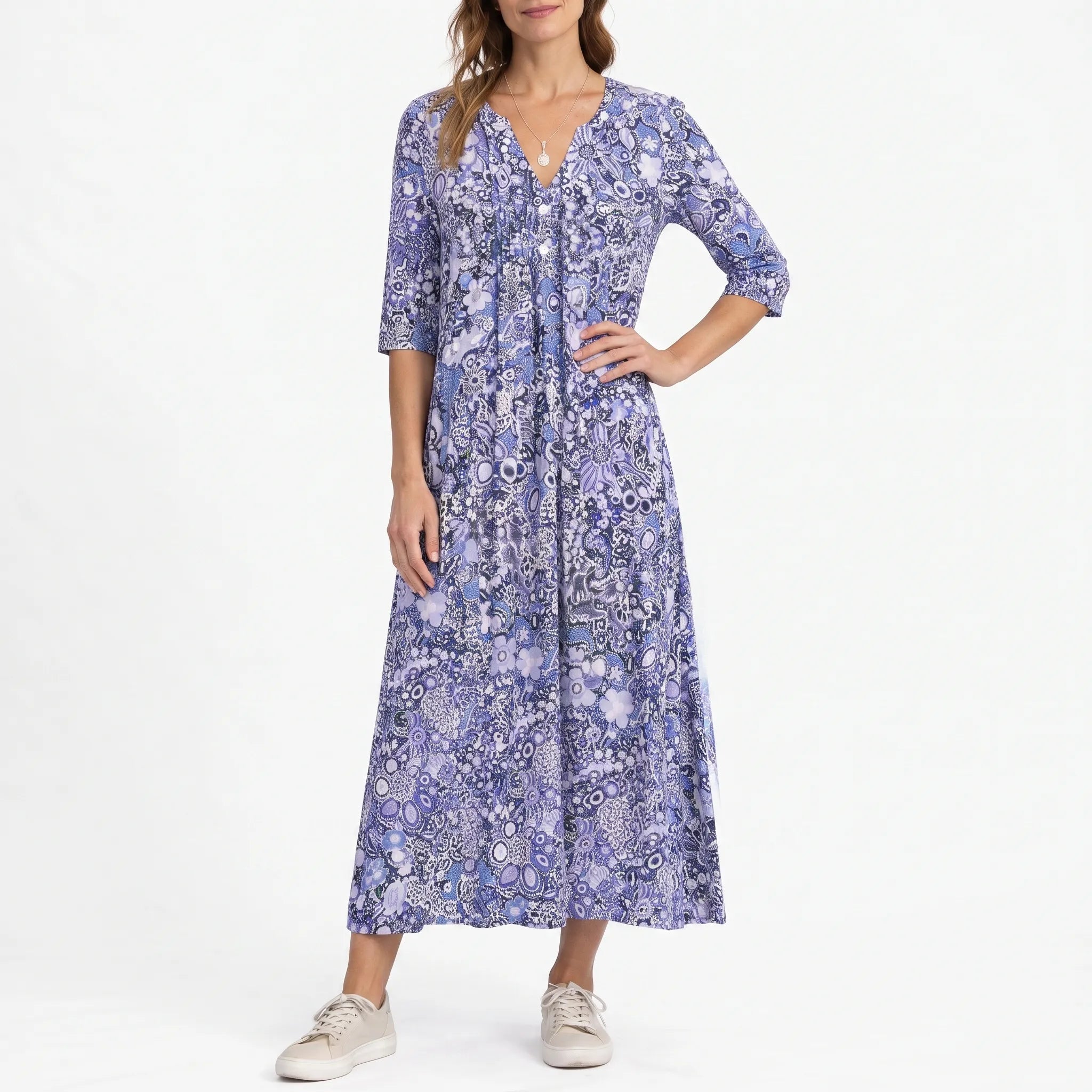 Losvallende Midi-Jurk Met Bloemenprint | Navando 
