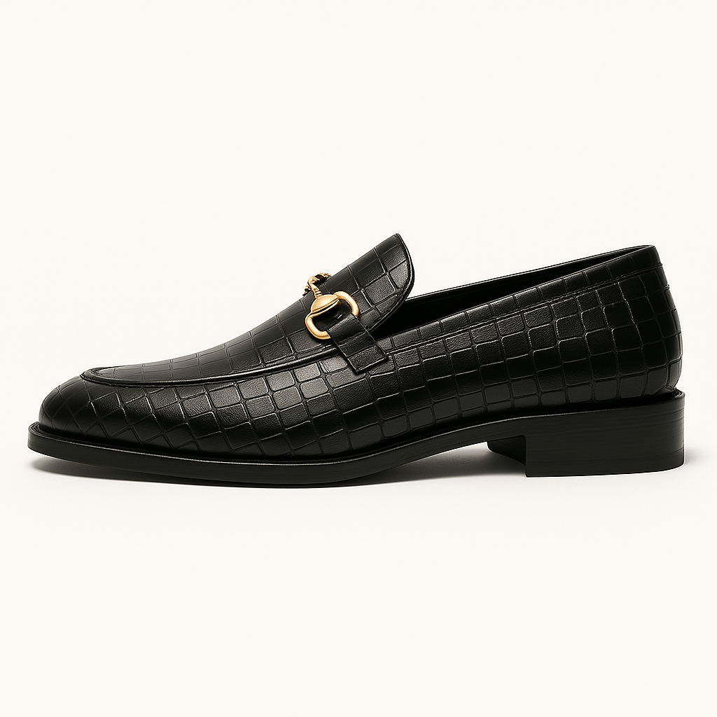 LuxeoutFit | Alligator reliëf loafers met paardenbit 4