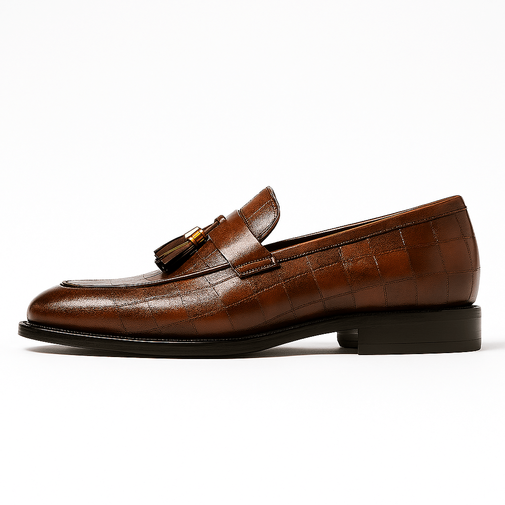 LuxeoutFit | Glad vegan leren tasselloafers 1