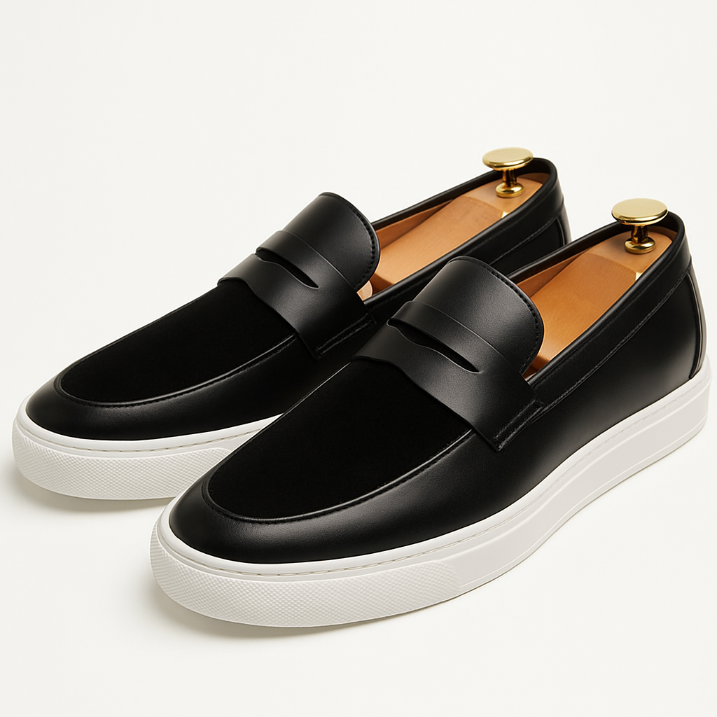 LuxeoutFit | Suede en leren loafers 0