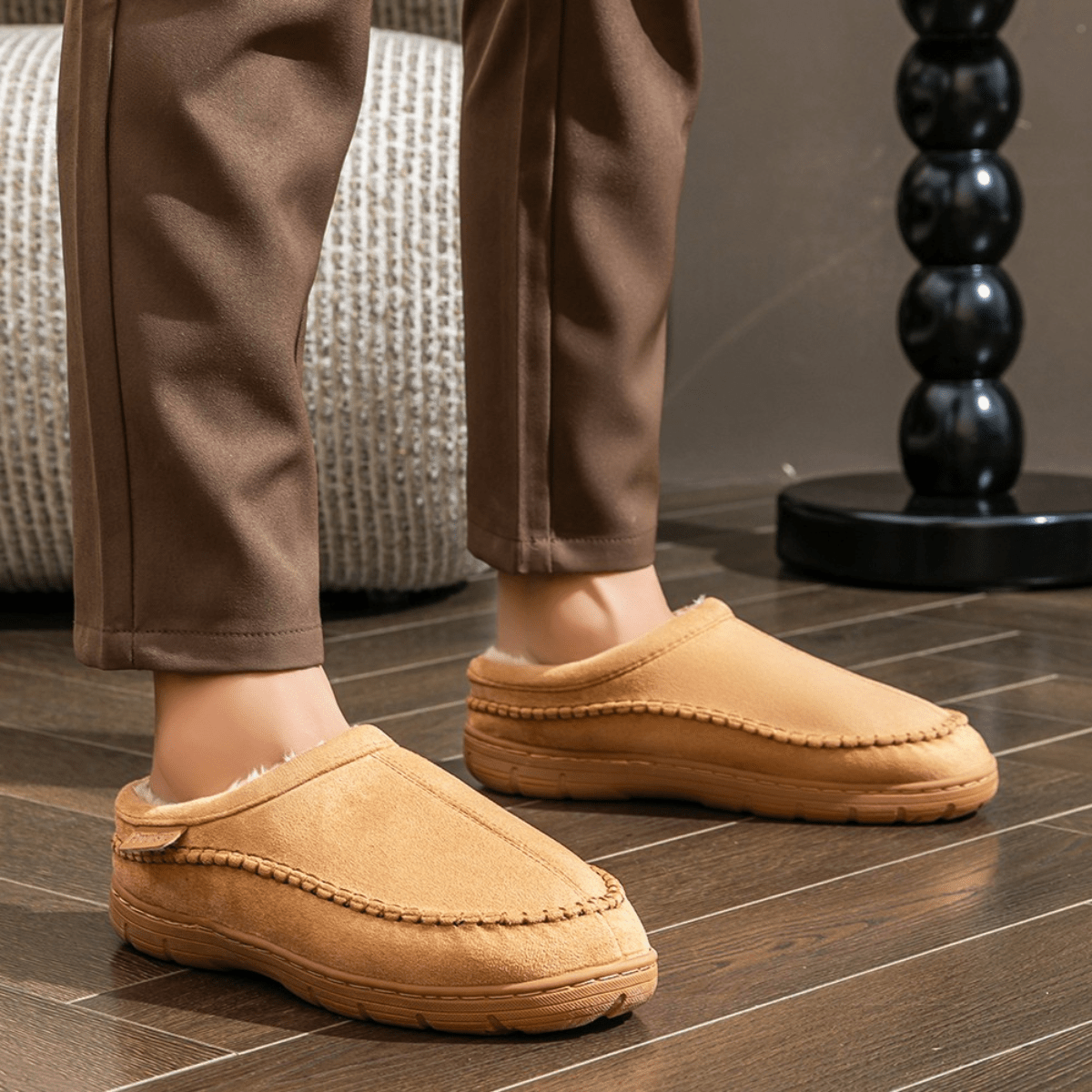 MIRELO | Fleecevoering Slippers Met Stevige Zool 1