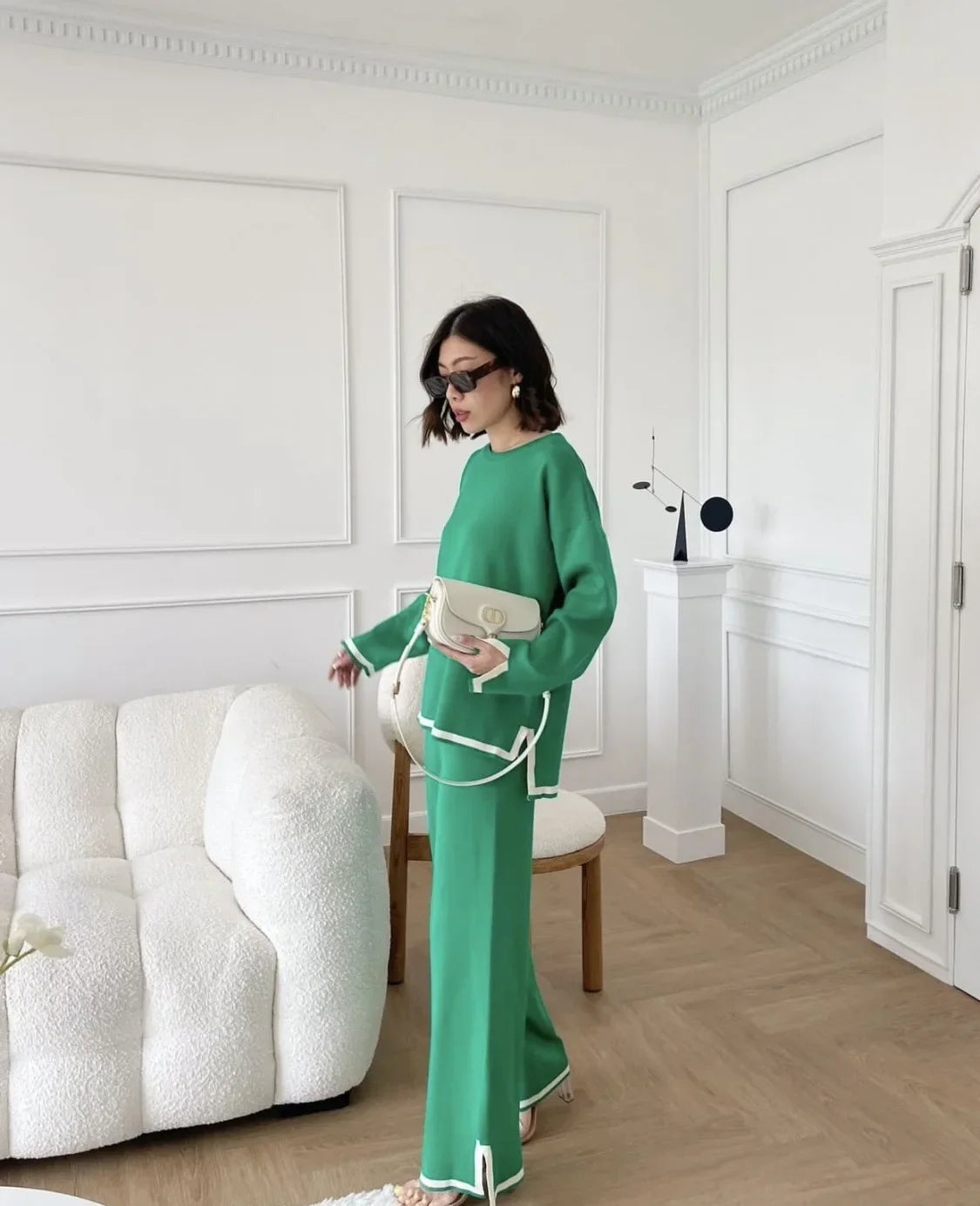 Mackenzie | Gebreide loungeset met wijde pijpen 9