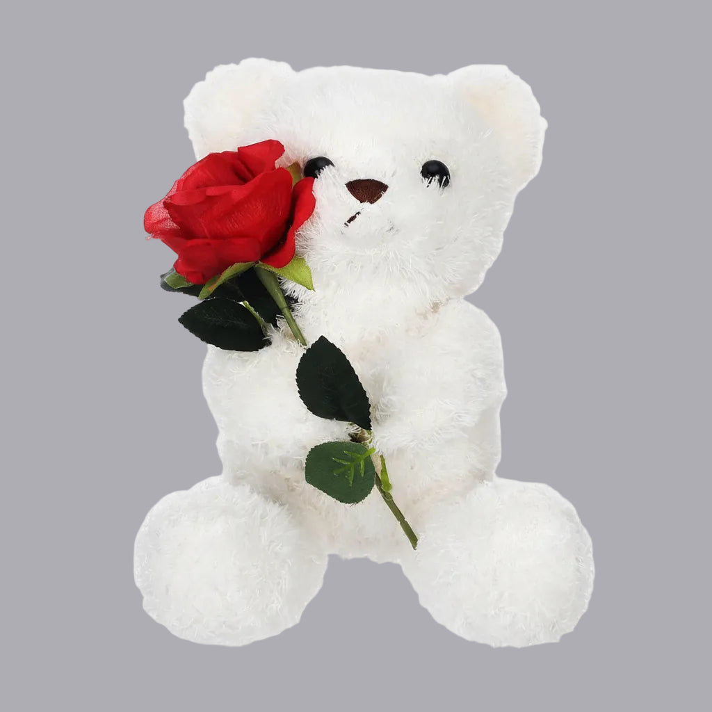 Malou | Zachte Teddybeer Met Een Roos