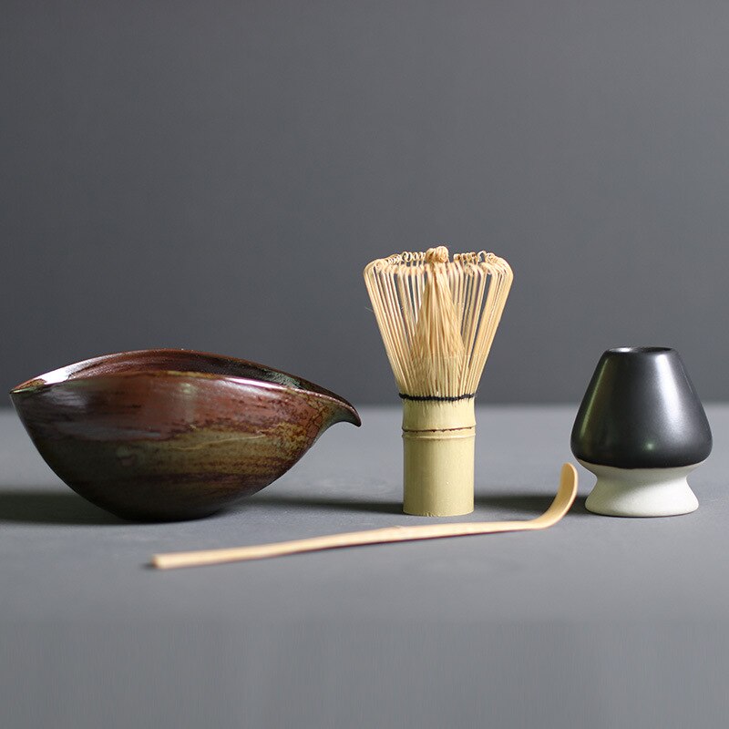 Matcha set | Bamboe en keramiek 4-delige set 8