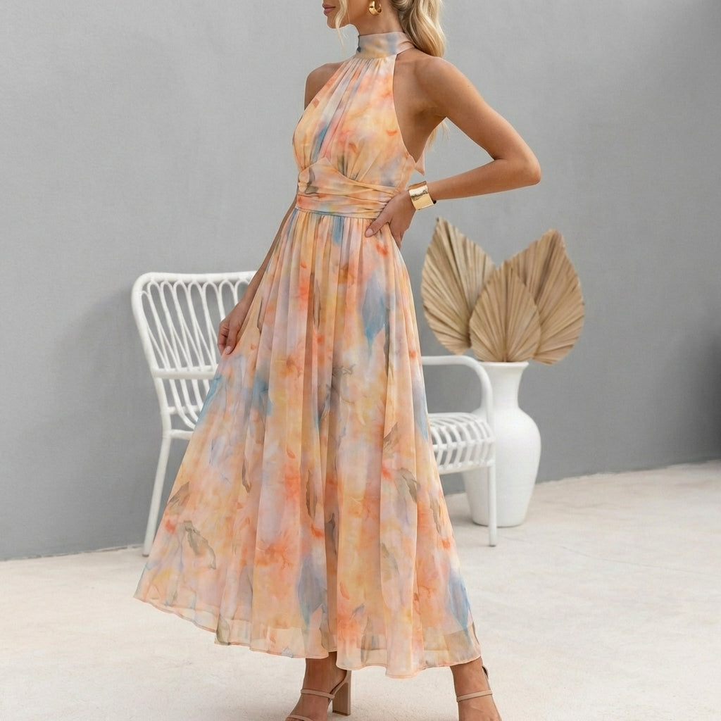 Maxi-Jurk Met Halterhals | Navando