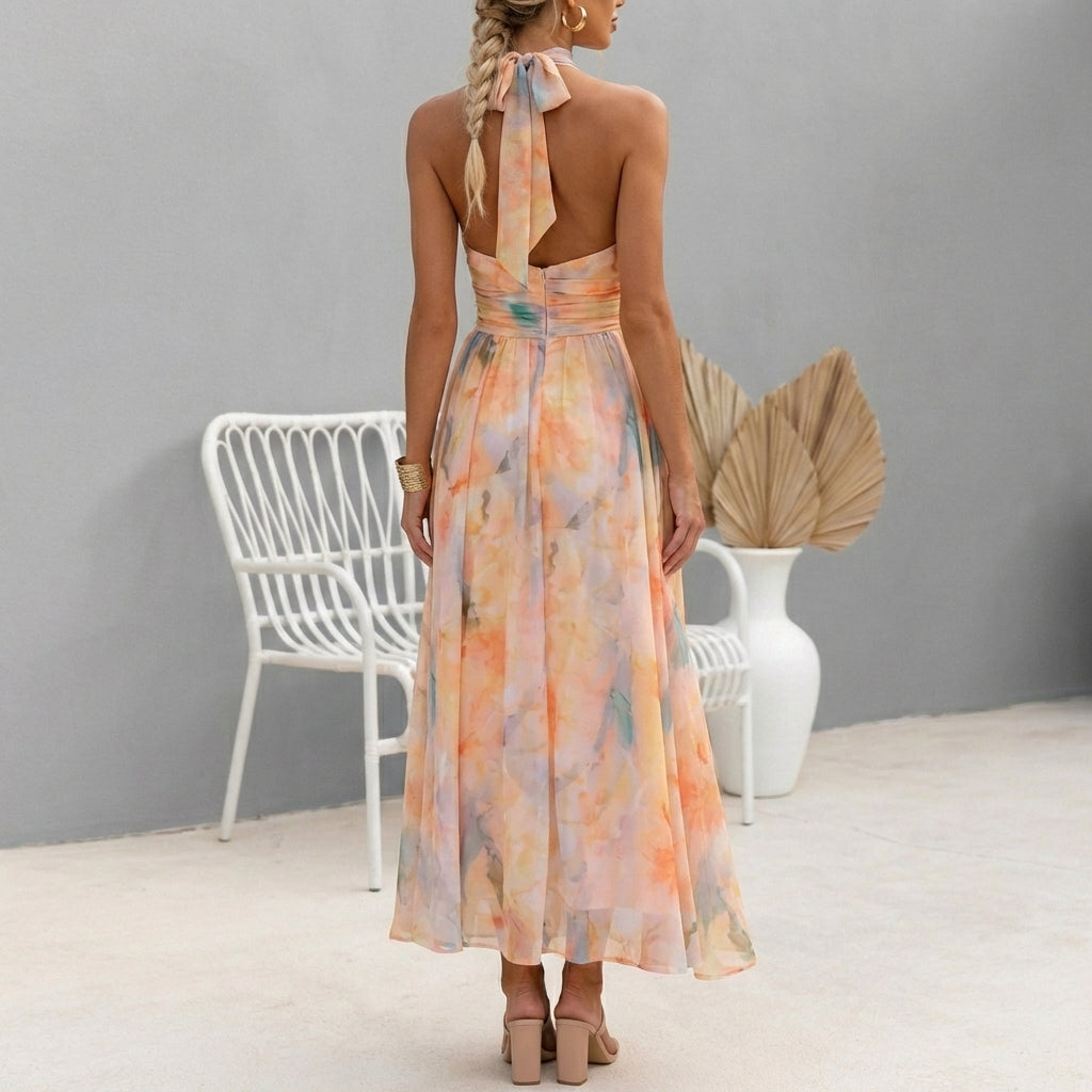 Maxi-Jurk Met Halterhals | Navando