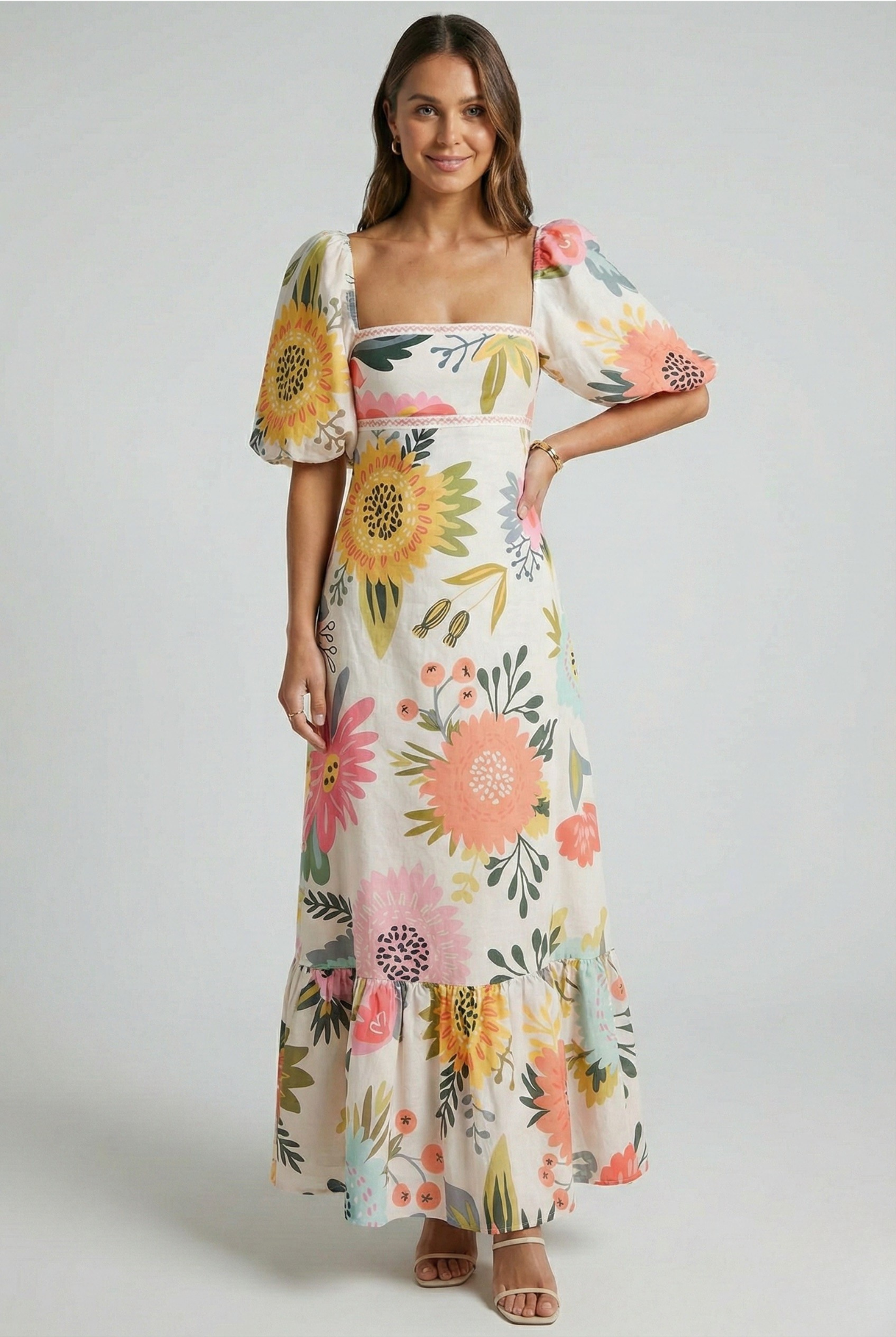 Maxi-Jurk Met Opvallende Bloemenprint | Navando