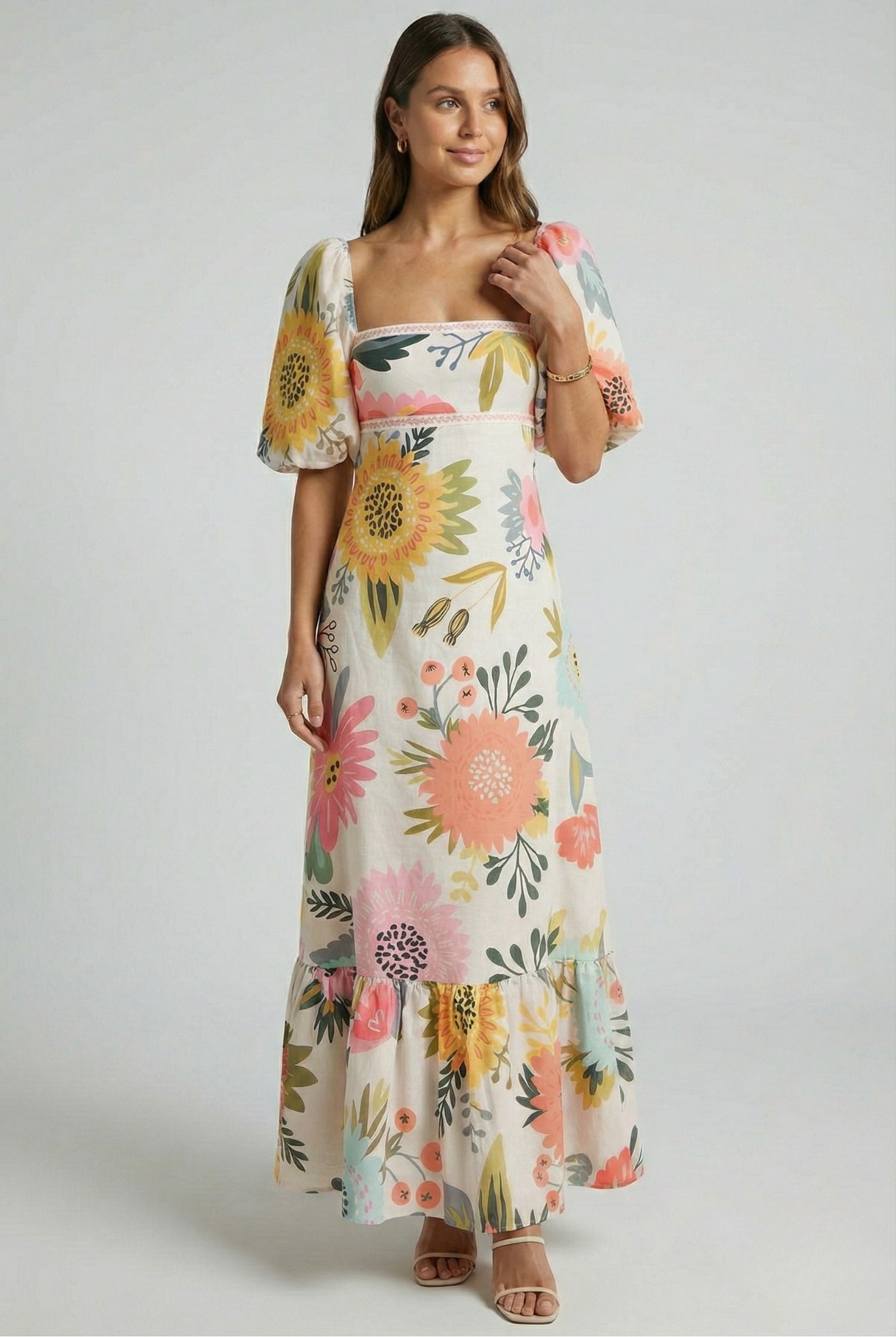 Maxi-Jurk Met Opvallende Bloemenprint | Navando