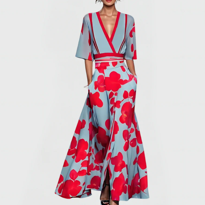 Olivia - Stijlvolle Maxi Jurk met V-Hals