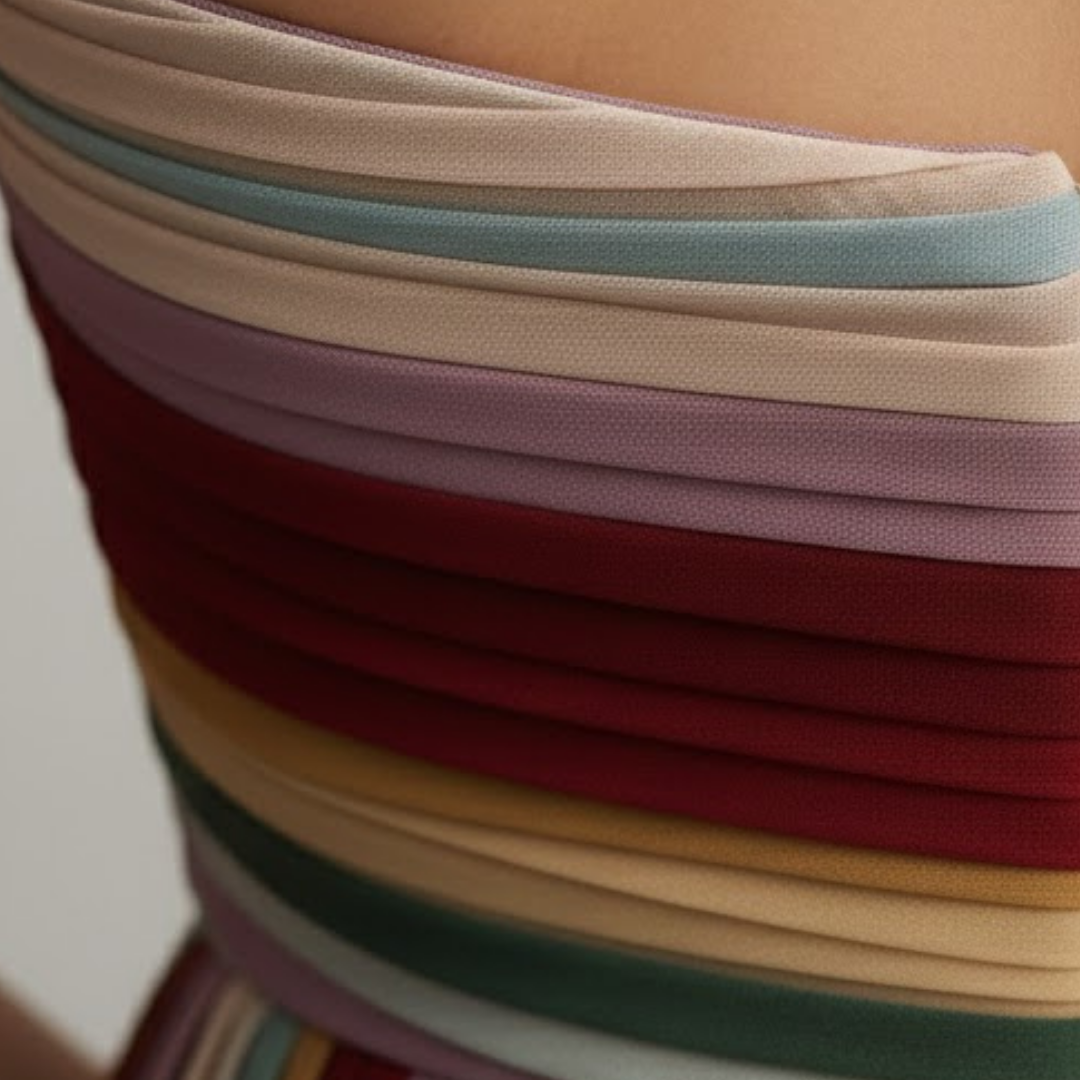 Meerkleurige Strapless Geplooide Maxi Jurk | Navando 