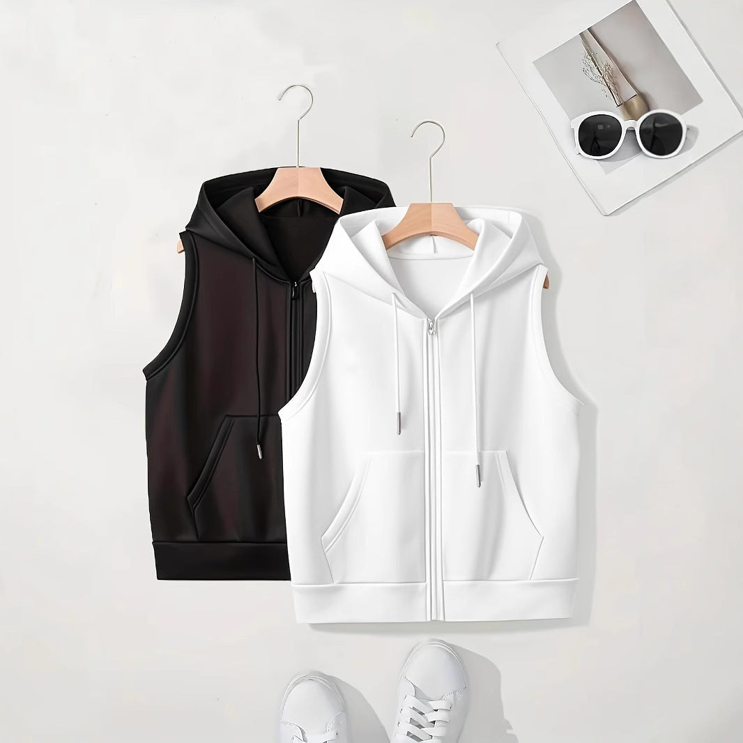 Megan | Mouwloos Hooded Gilet Met Ritssluiting