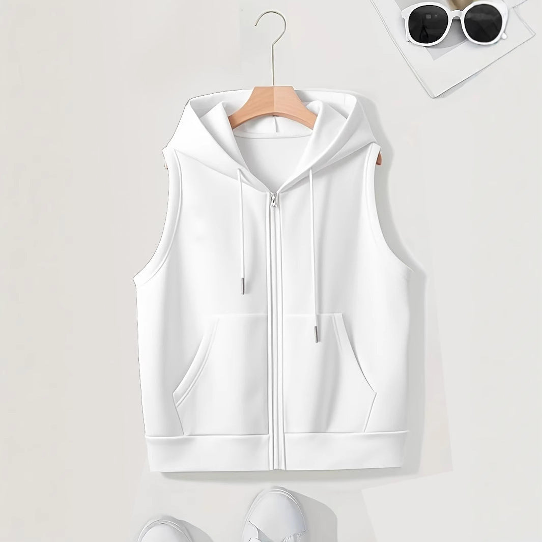 Megan | Mouwloos Hooded Gilet Met Ritssluiting